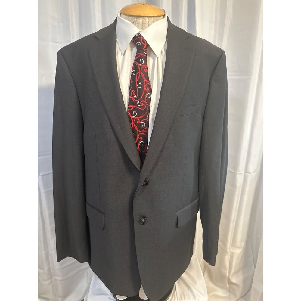 Calvin Klein Blazer Mens 44R  Charcoal Gray Wool-Blend Suit Coat Sports